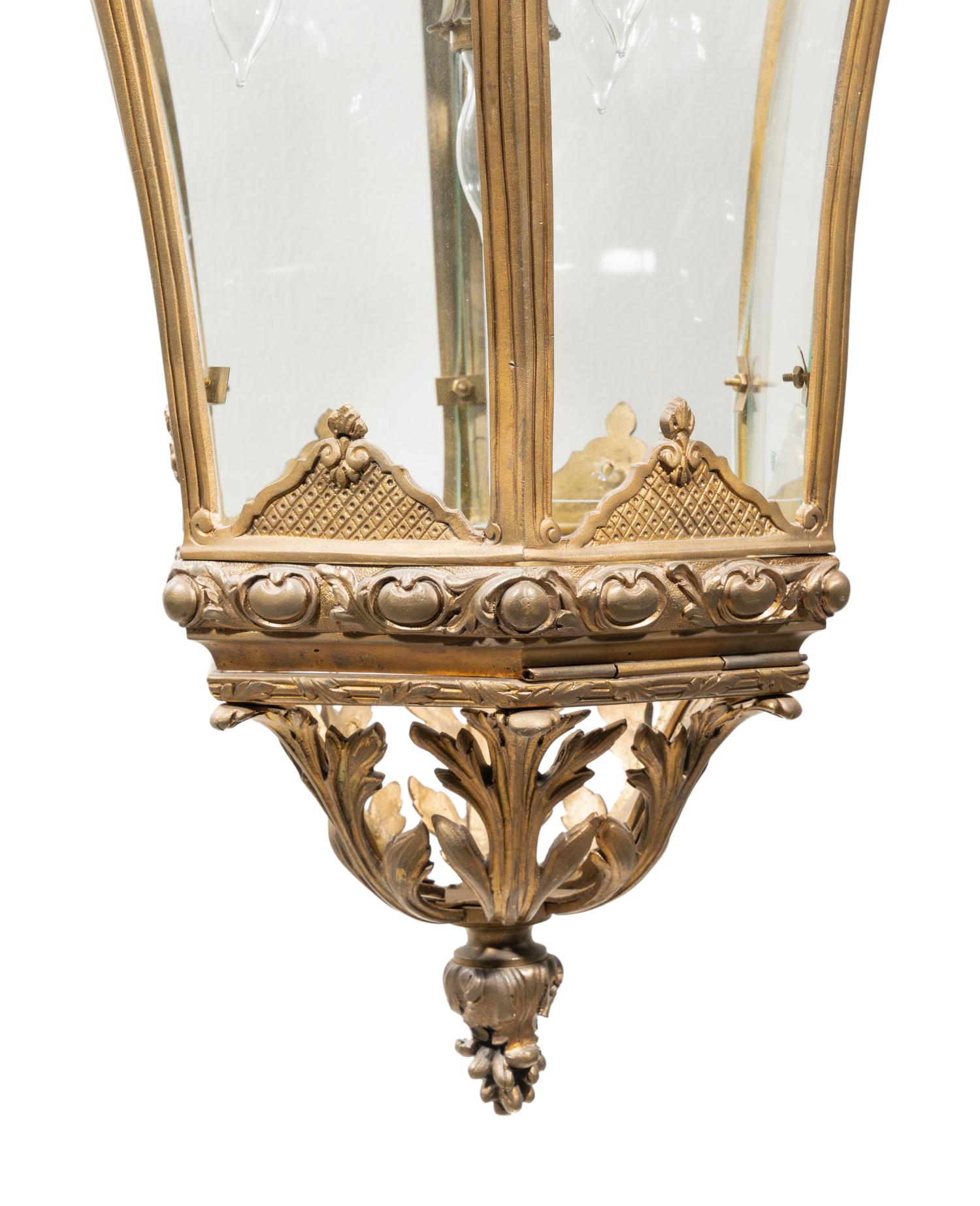 A Régence Style Gilt Bronze Hall Lantern