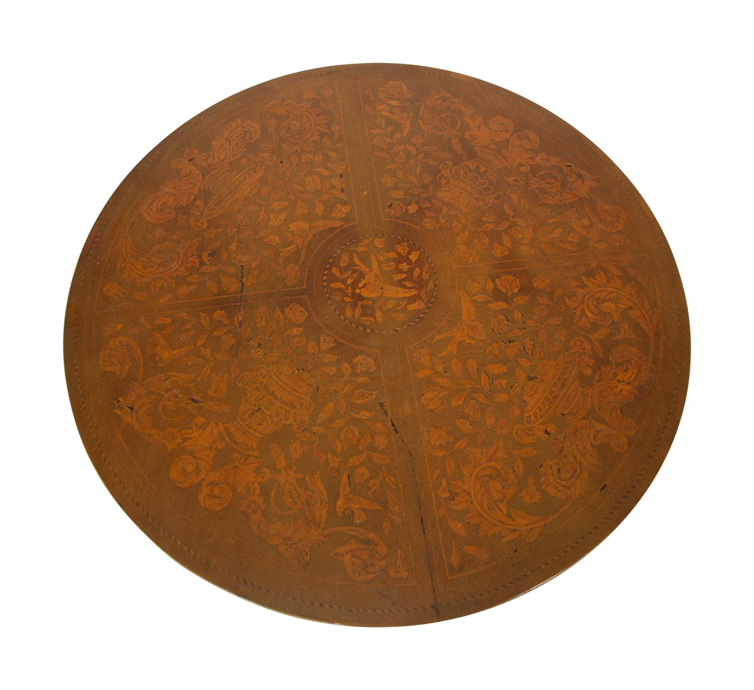 A Dutch Marquetry Inlaid Center Table