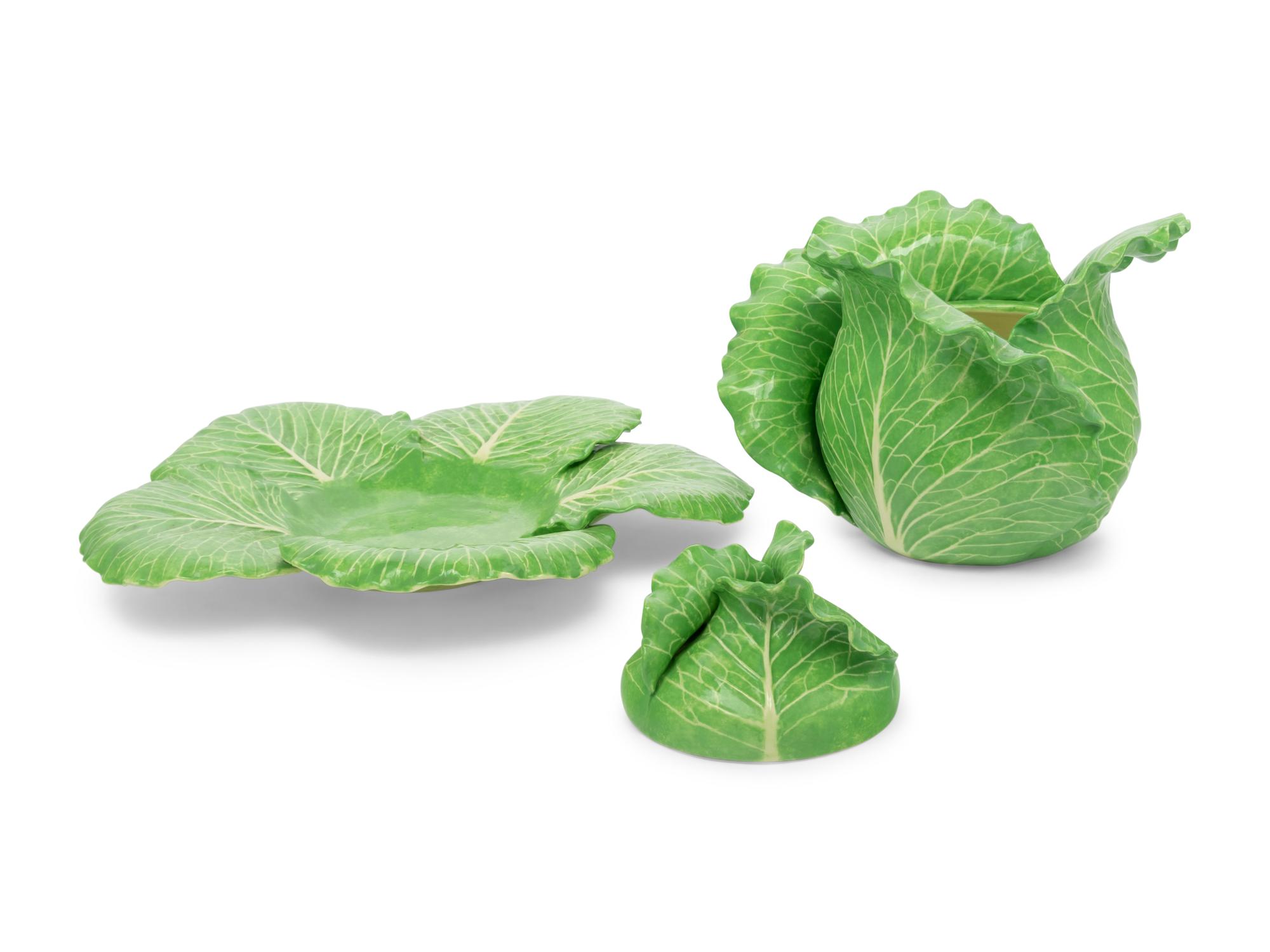 A Dodie Thayer Lettuce Ware Covered Tureen and Underplate