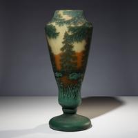 Cameo forest scene vase French, c. 1910