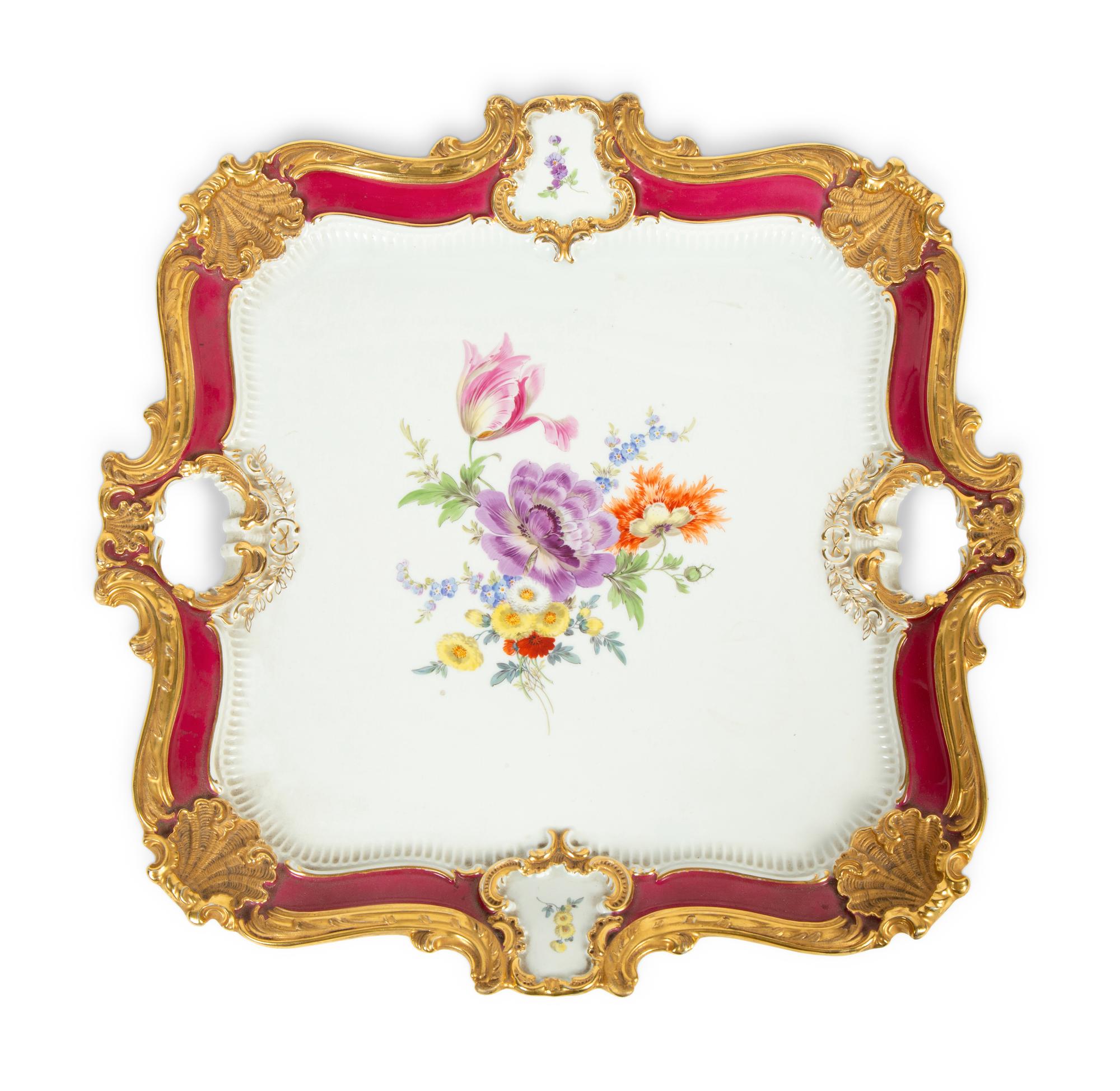 A Near Pair of Meissen Porcelain Trays — 20TH CENTURY