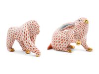 A Herend Porcelain Rabbit and Gorilla