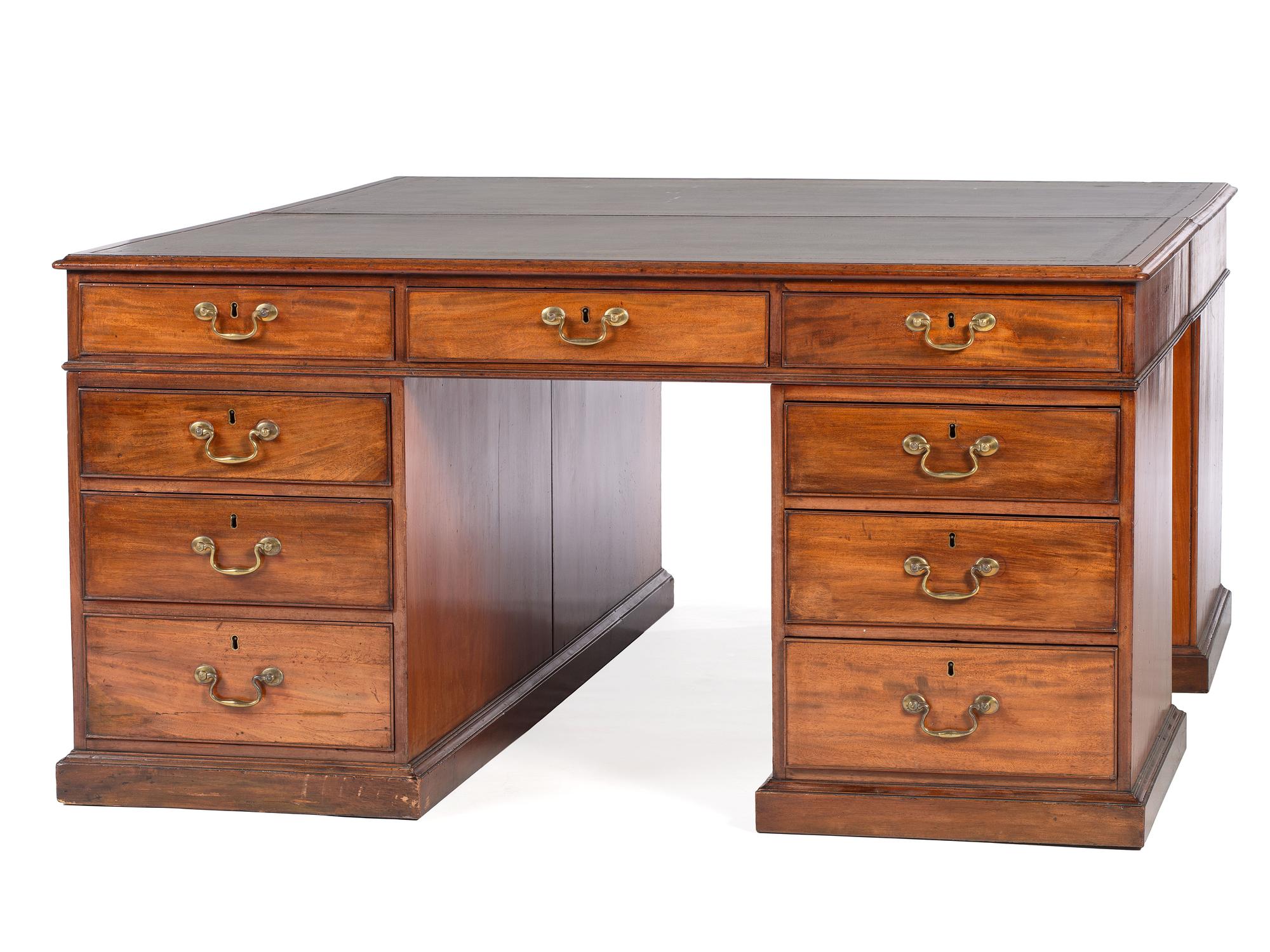 A George III Mahogany Double Partners Desk