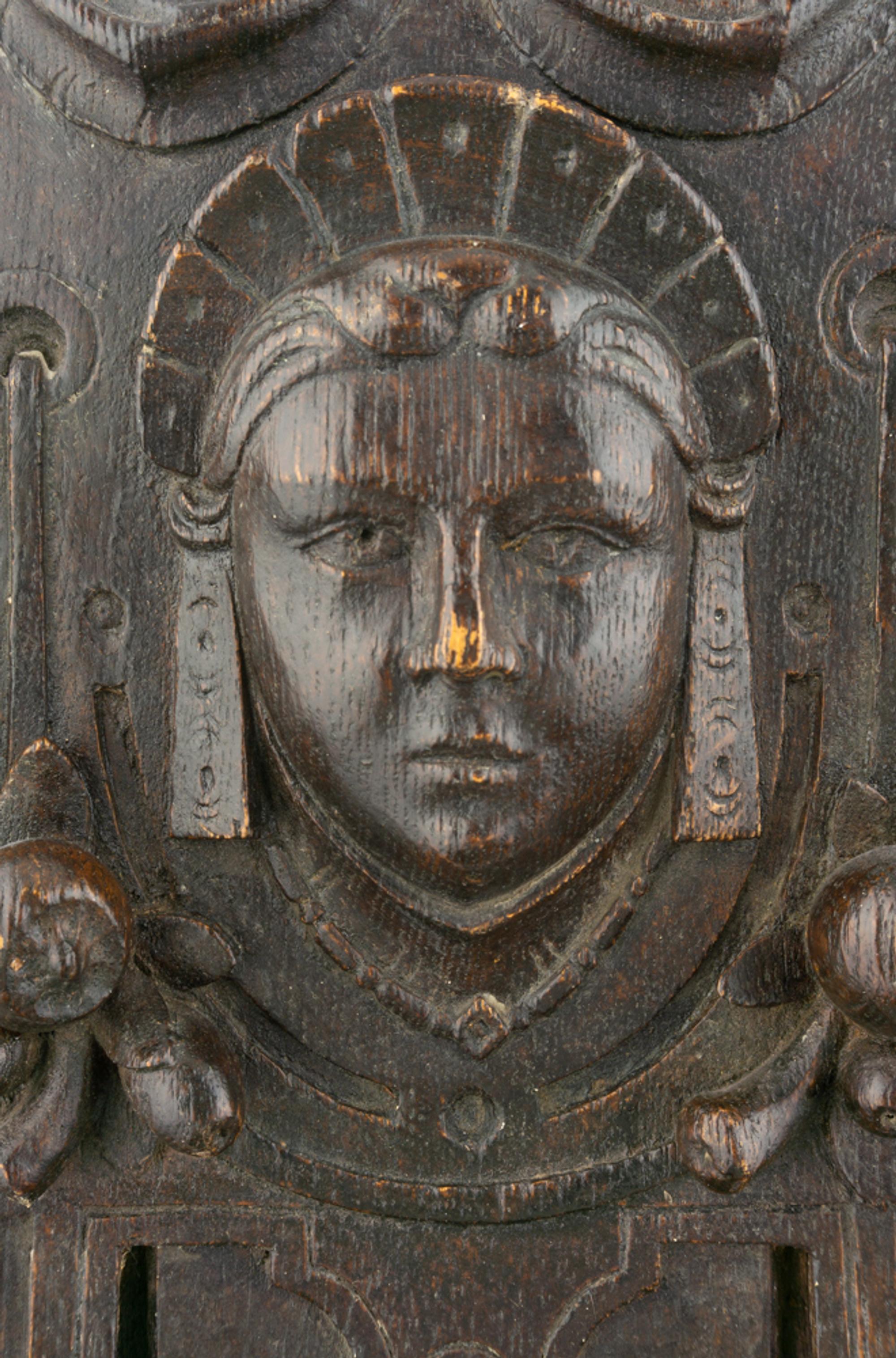 A Pair of English Carved Oak Corbels