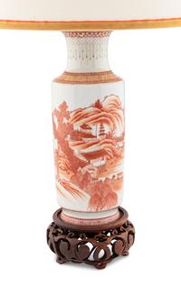 A Chinese Export Porcelain Vase Mounted as a Lamp
