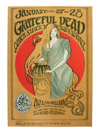 [MUSIC] -- [POSTERS]. MOUSE, Stanley, and KELLEY, Alton, artists. The Family Dog Presents Grateful Dead, Quick Silver Messenger Service at the Avalon Ballroom. San Francisco, CA: Family Dog Productions, 1967.