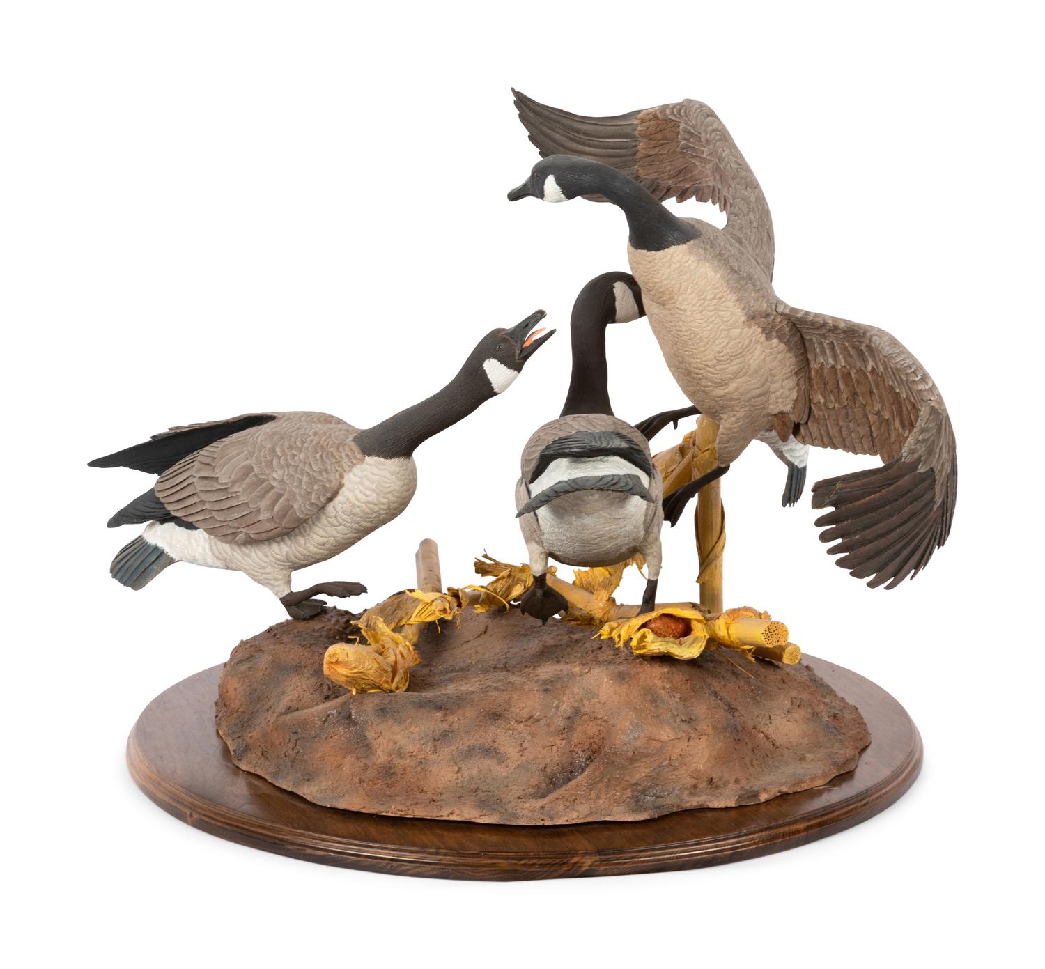 Canada Geese , in the style of Floyd Scholtz