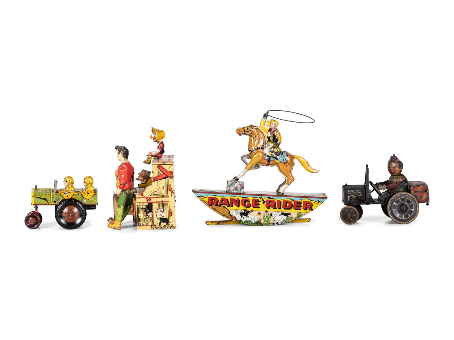 Four Tin Lithograph Windup Toys