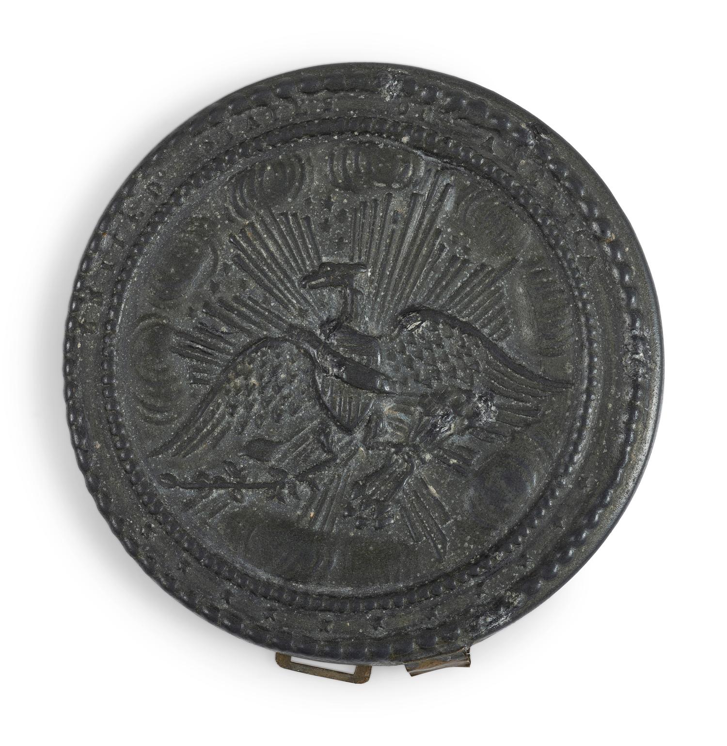 Patriotic eagle and shield mirror. Paris, France: patented 1844.