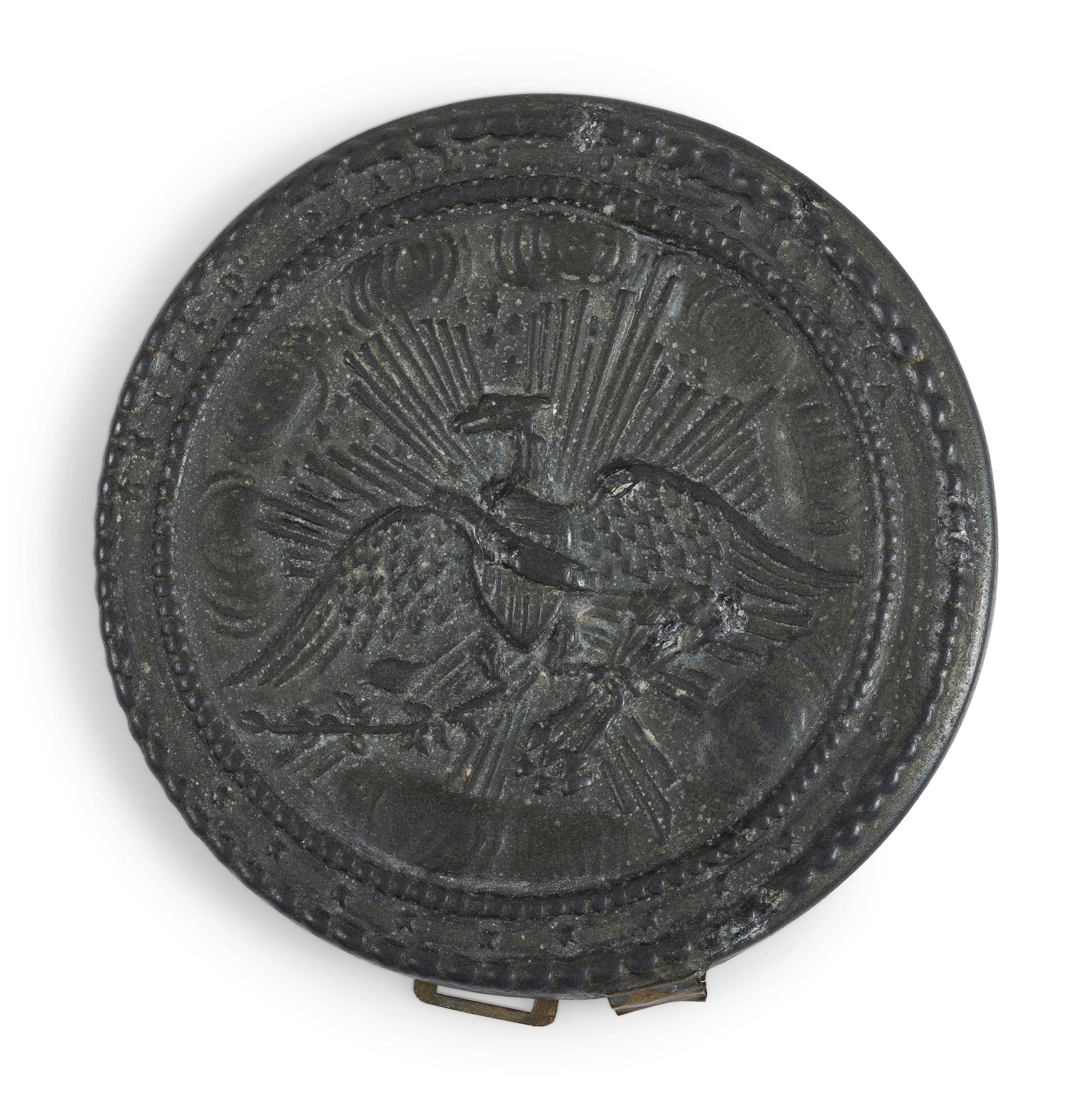 Patriotic eagle and shield mirror. Paris, France: patented 1844.