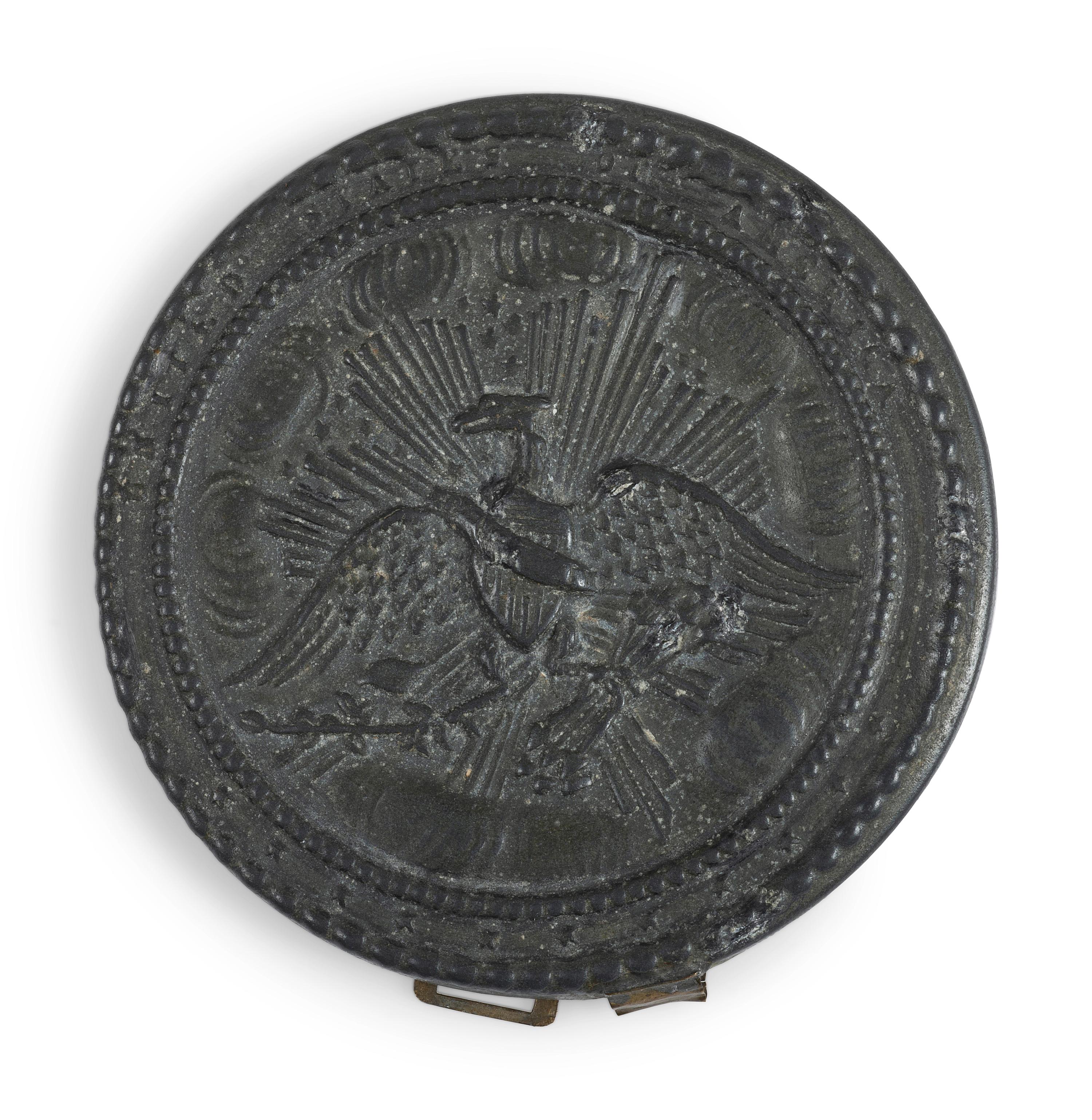 Patriotic eagle and shield mirror. Paris, France: patented 1844.