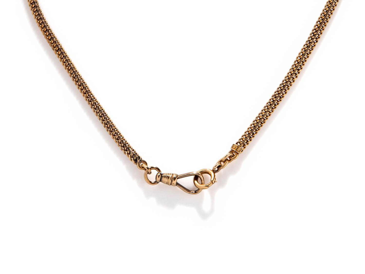 ANTIQUE, YELLOW GOLD WATCH CHAIN