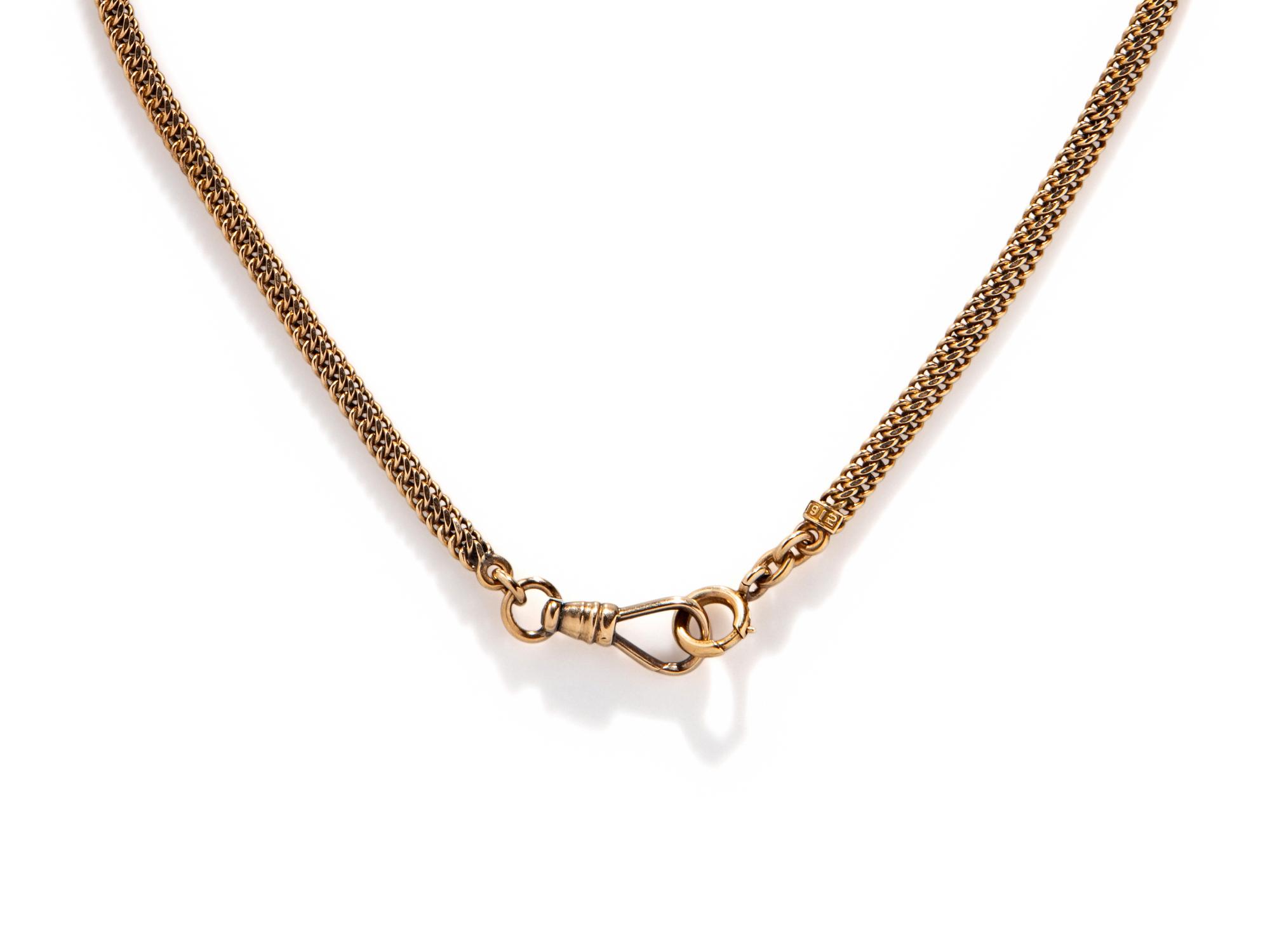 ANTIQUE, YELLOW GOLD WATCH CHAIN