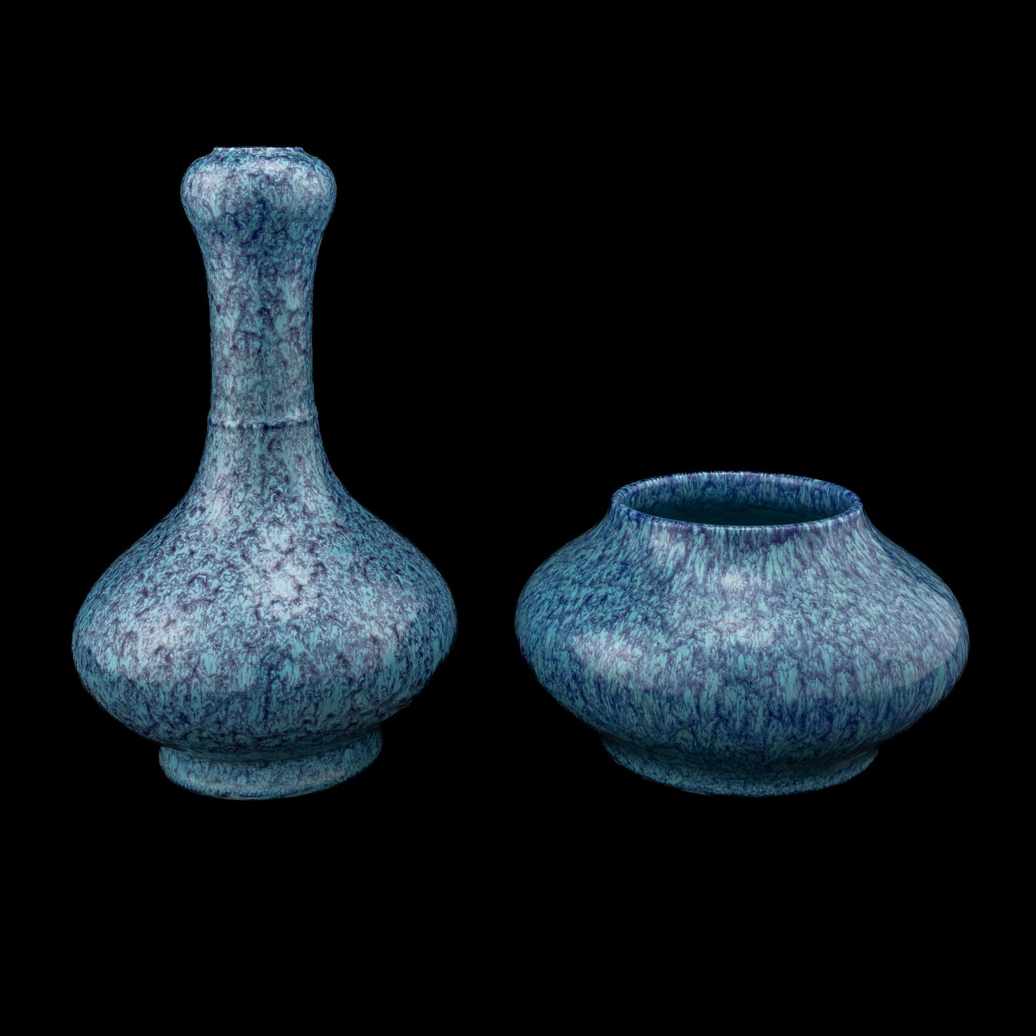 Two Chinese Robin's Egg Porcelain Vessels