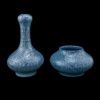 Two Chinese Robin's Egg Porcelain Vessels