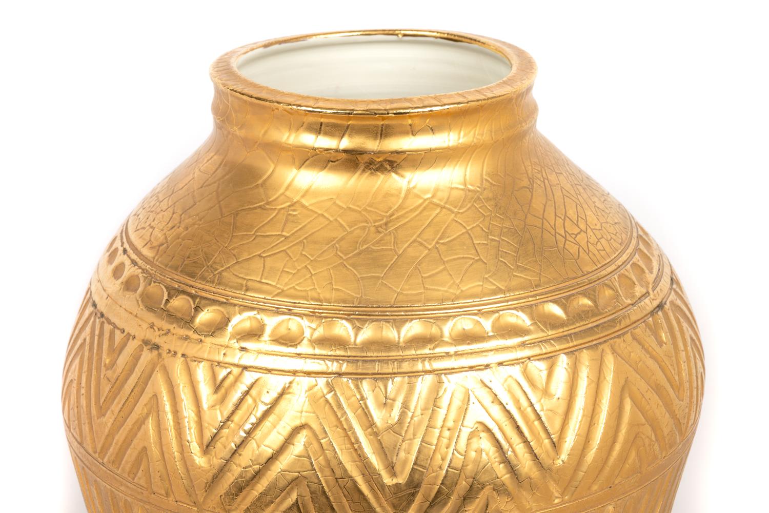 A Gilt Decorated Ceramic Vase