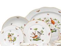 A Herend Rothschild Bird Porcelain Dinner Service