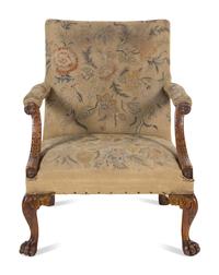 A George II Walunt Library Armchair