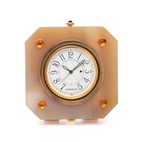 VERDURA, GOLD-PLATE, AGATE AND CITRINE ALARM CLOCK