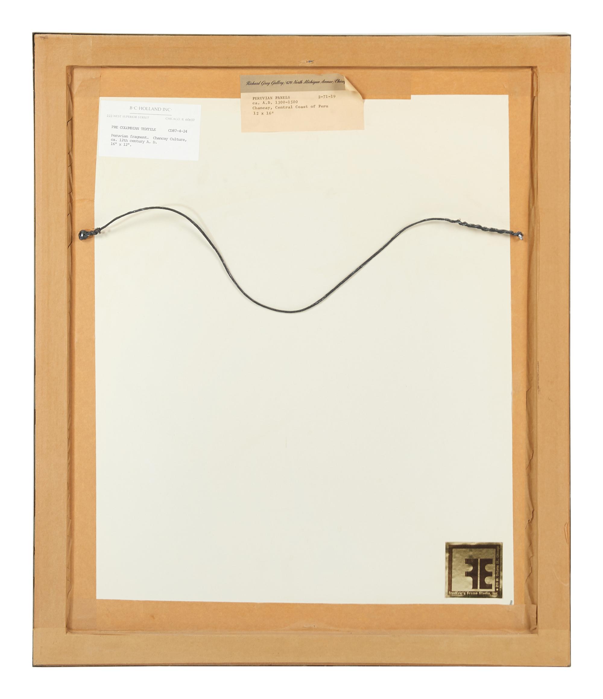 Two Framed Chancay Textile Fragments
