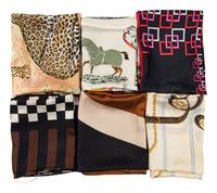 Collection of Six Designer Scarves; Two Hermes, Two YSL, One Dior, One Cartier