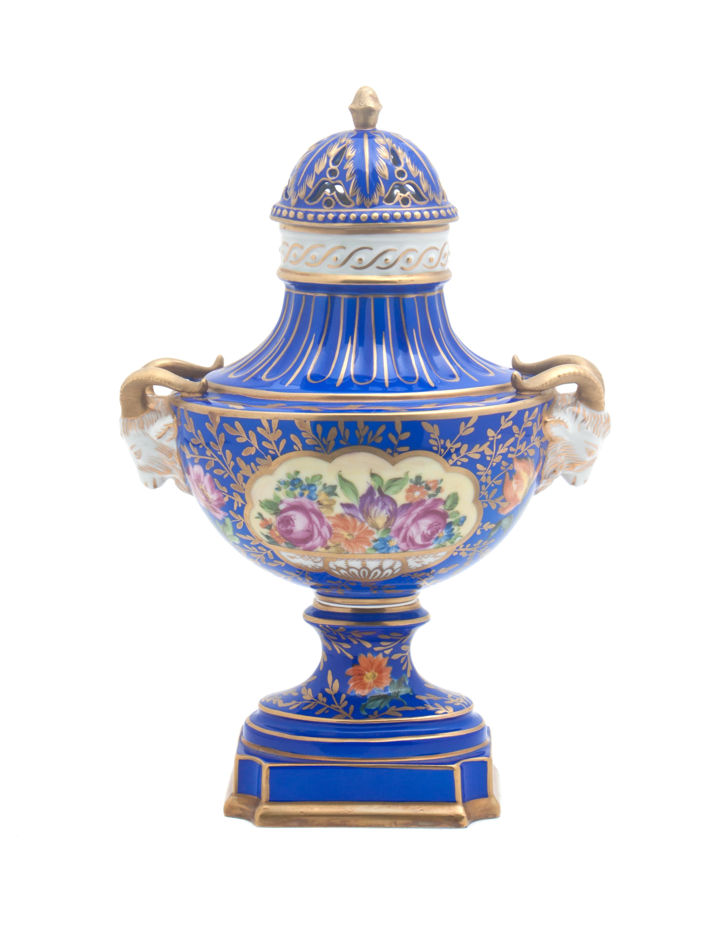 A Dresden Porcelain Covered Vase Height 10 inches. — 20TH CENTURY