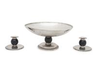 A Tiffany and Co. Silver and Enamel Table Garniture