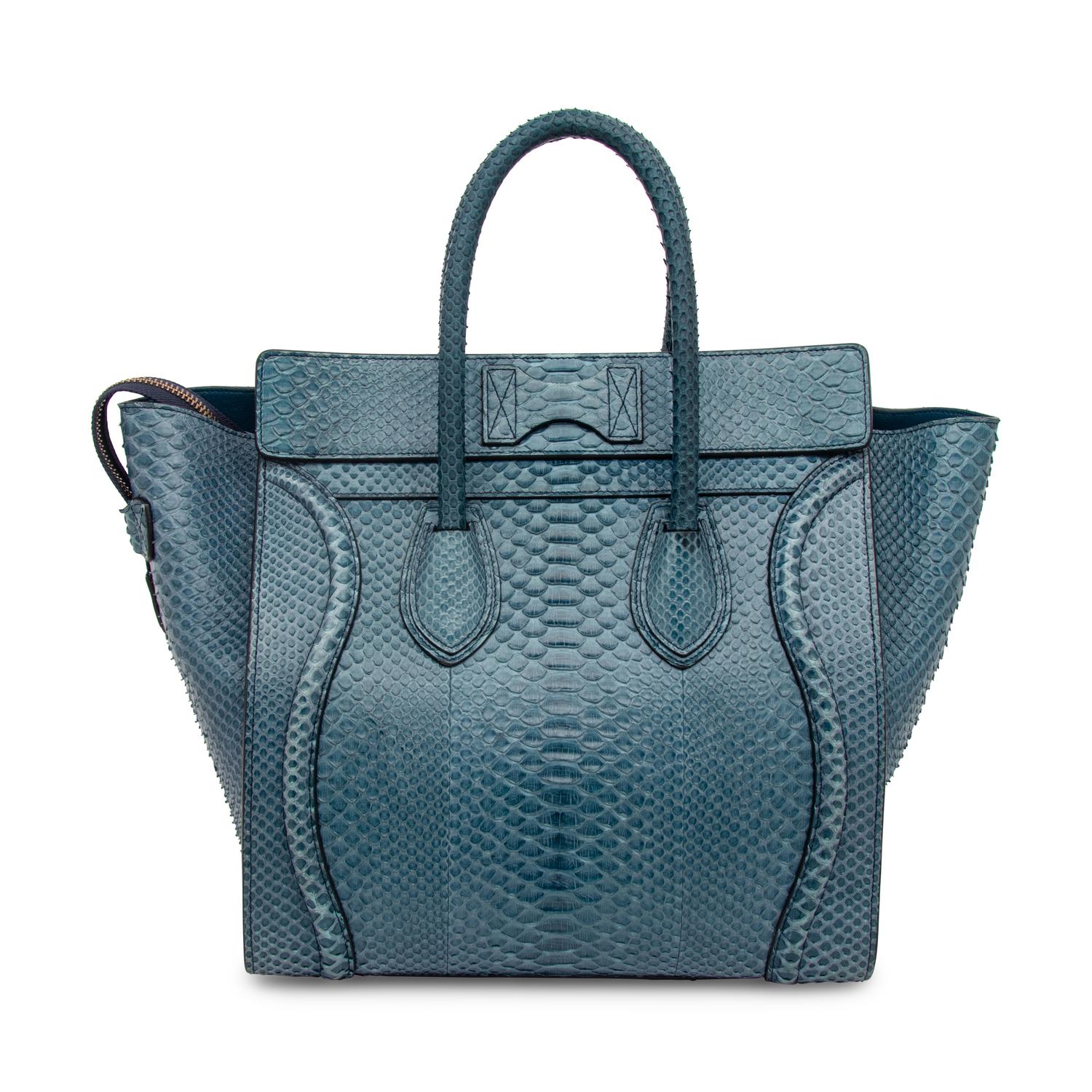 CELINE, BLUE PYTHON LUGGAGE BAG
