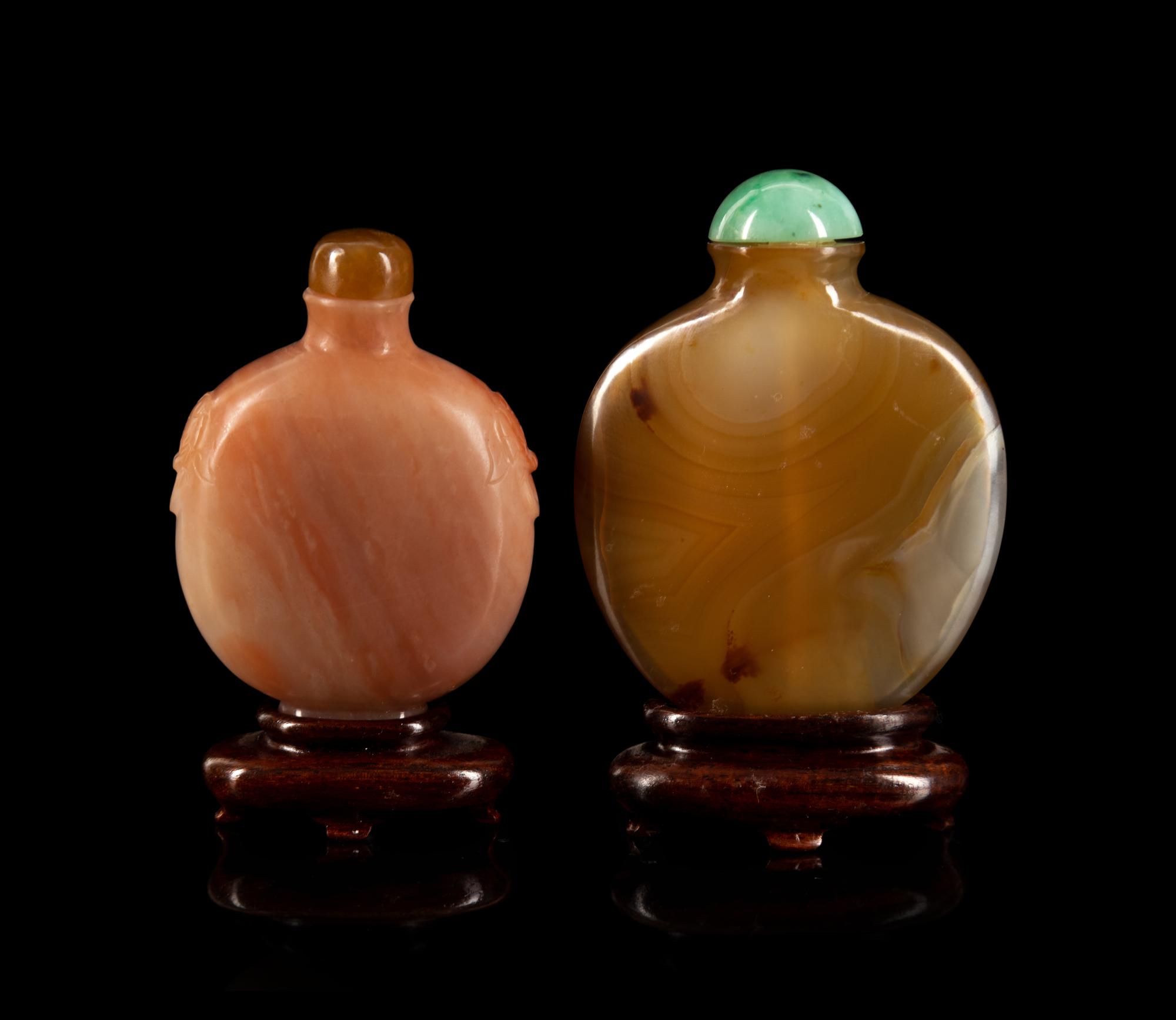 Two Chinese Agate Snuff Bottles