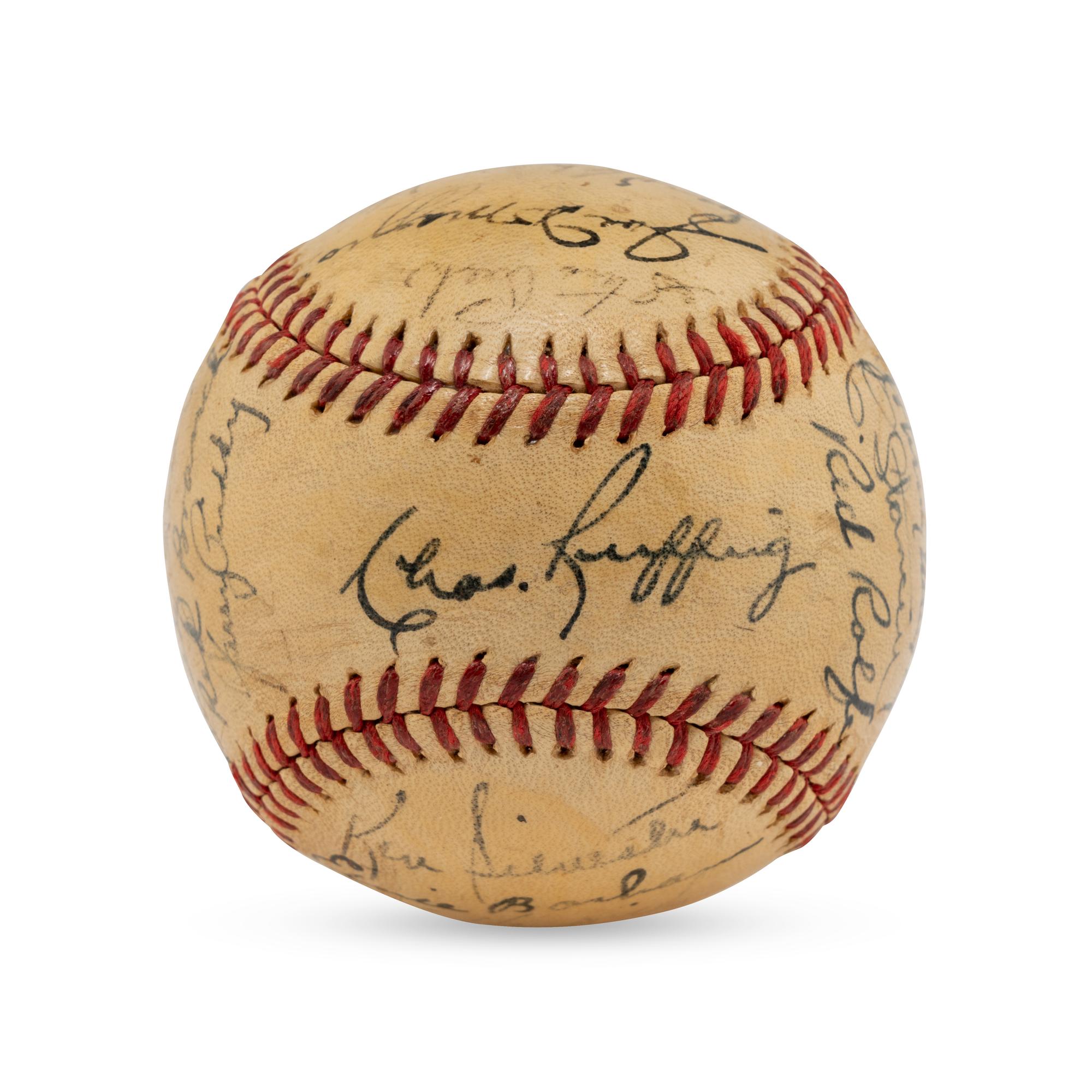 A 1941 World Series Champions New York Yankees Team Signed Autograph Baseball Featuring Joe DiMaggio (Beckett Authentication Services Letter of Authenticity)