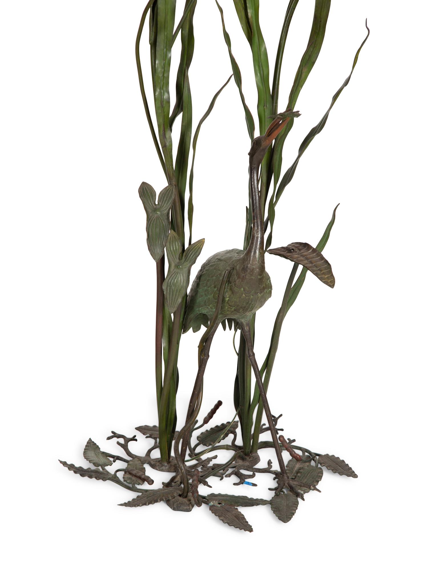 A Pair of Whimsical Painted Metal Floor Lamps