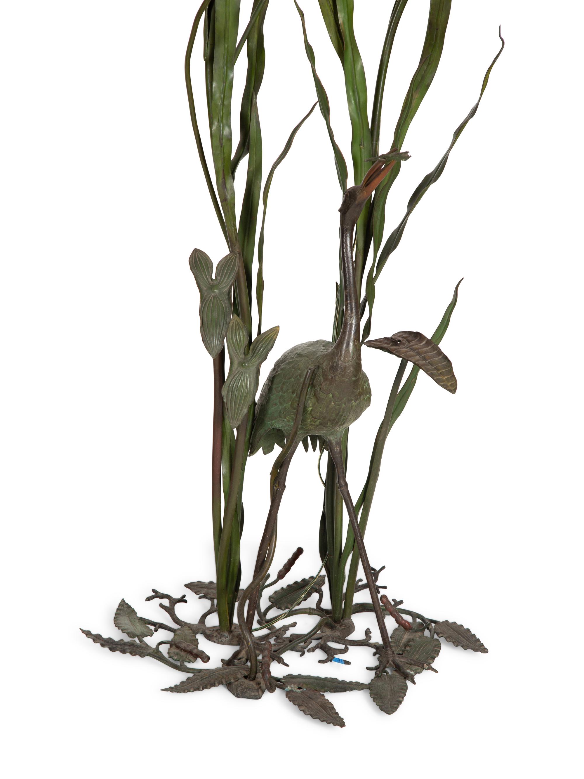 A Pair of Whimsical Painted Metal Floor Lamps