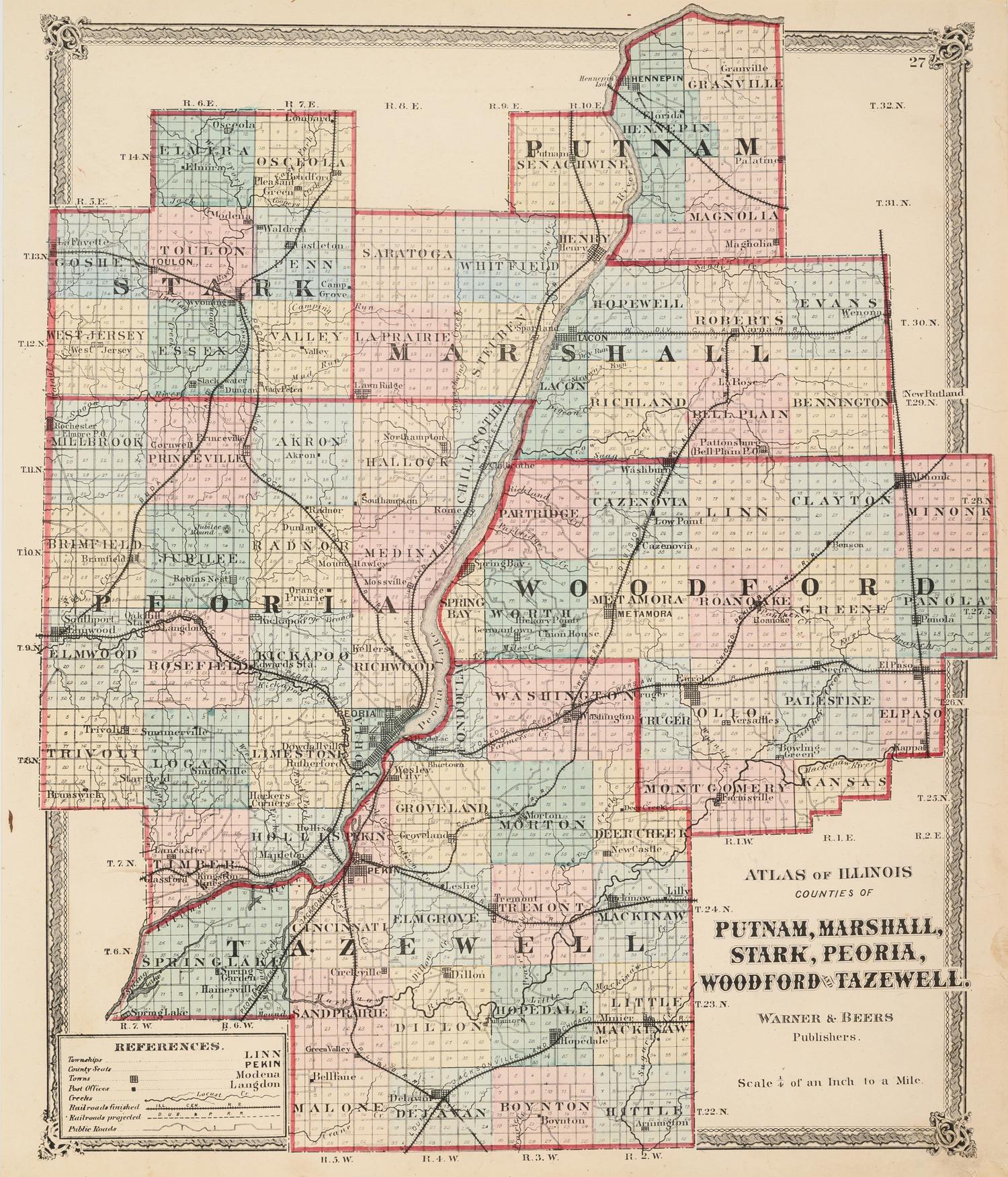 A group of 14 19th and 20th century maps, comprising: