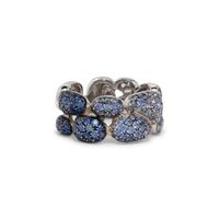 SAPPHIRE, DIAMOND AND WHITE GOLD RING