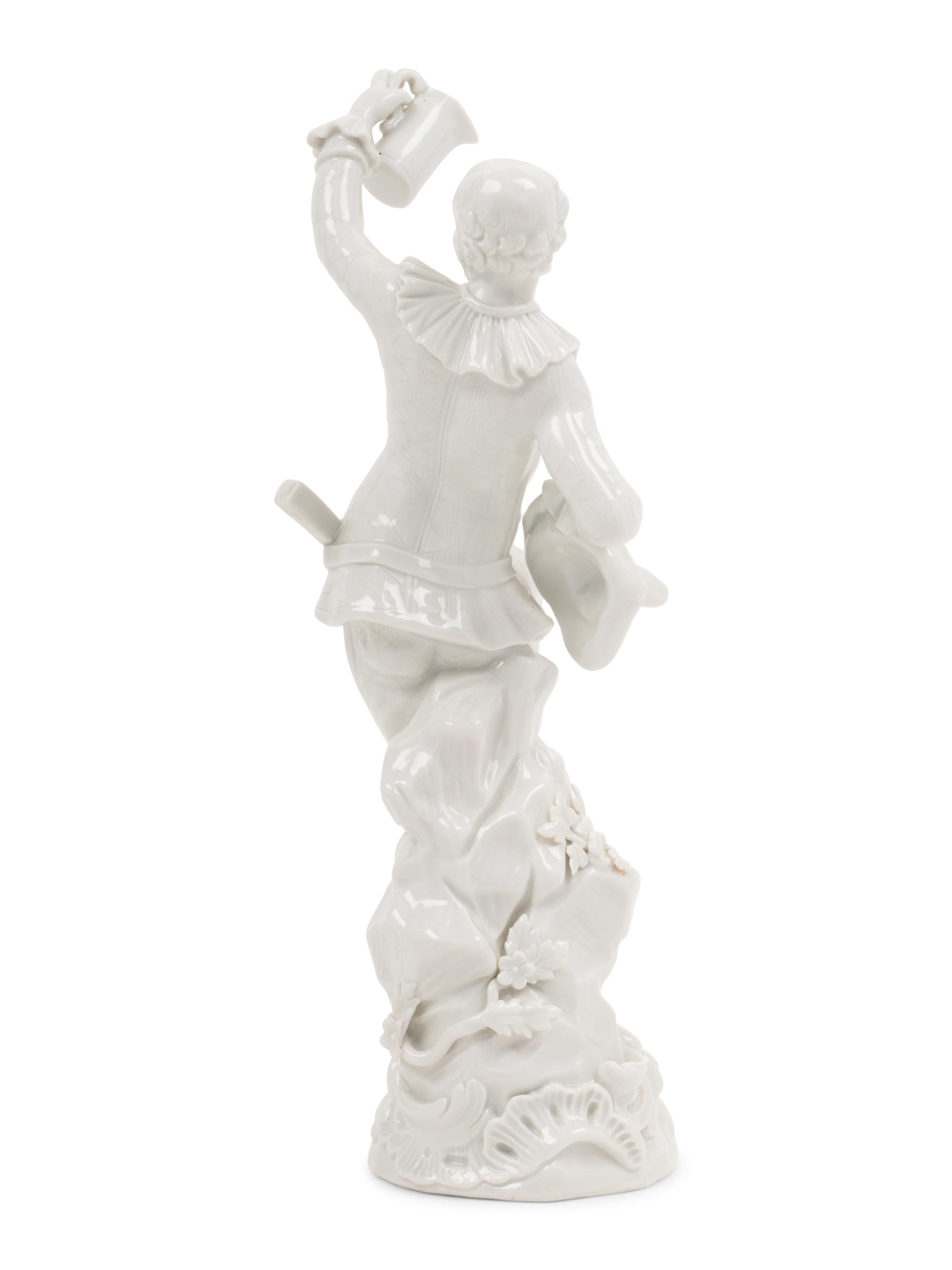 A Meissen Blanc-de-Chine Figure of a Dancing Man with a Tankard