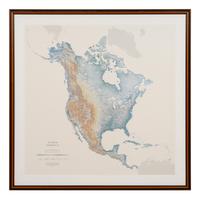 A Contemporary Map of North America. Matted and framed.