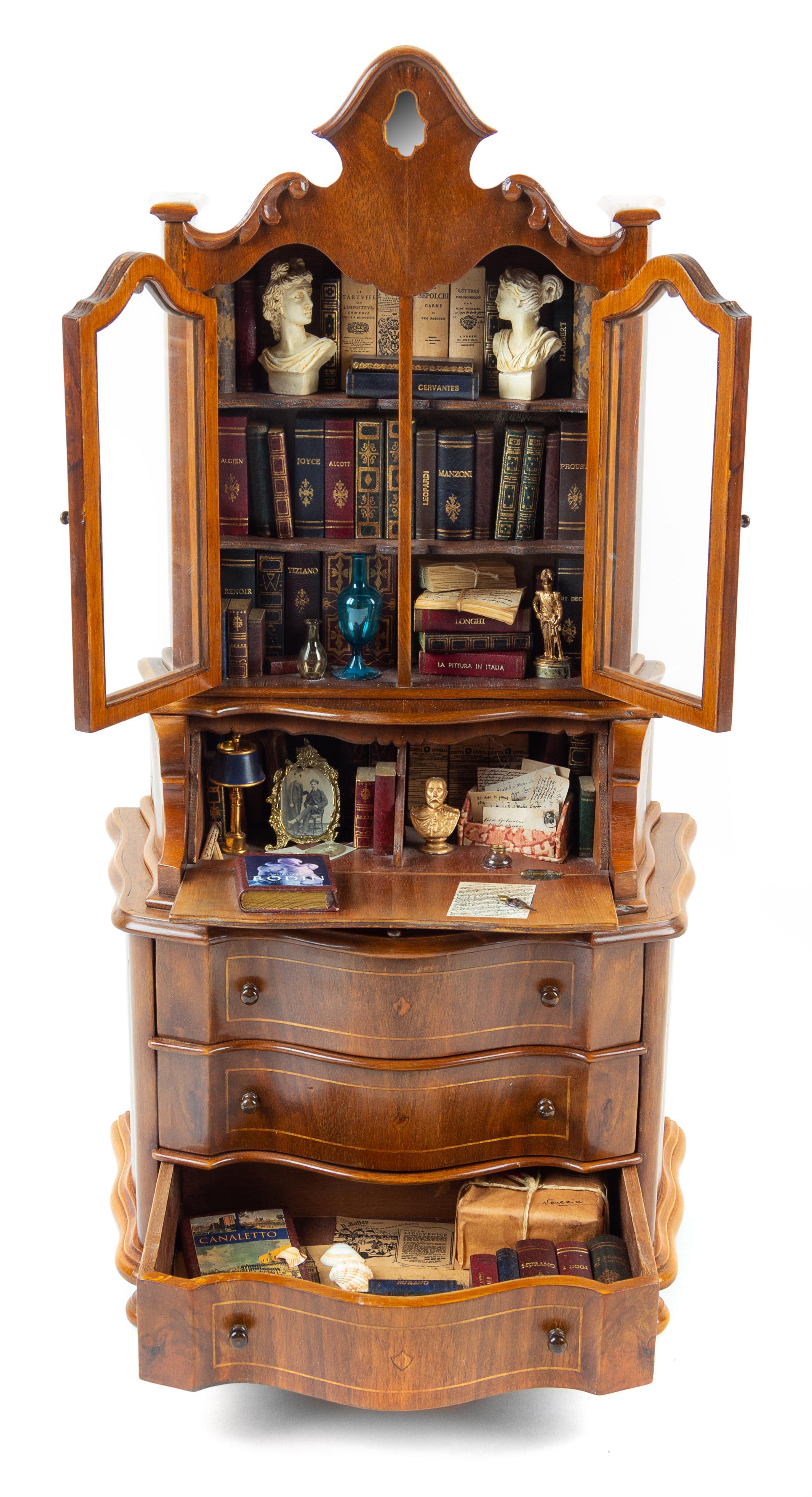 A Diminutive Model of a Venetian Secretary Height 21 x width 11 x depth 7 inches. — 20TH CENTURY