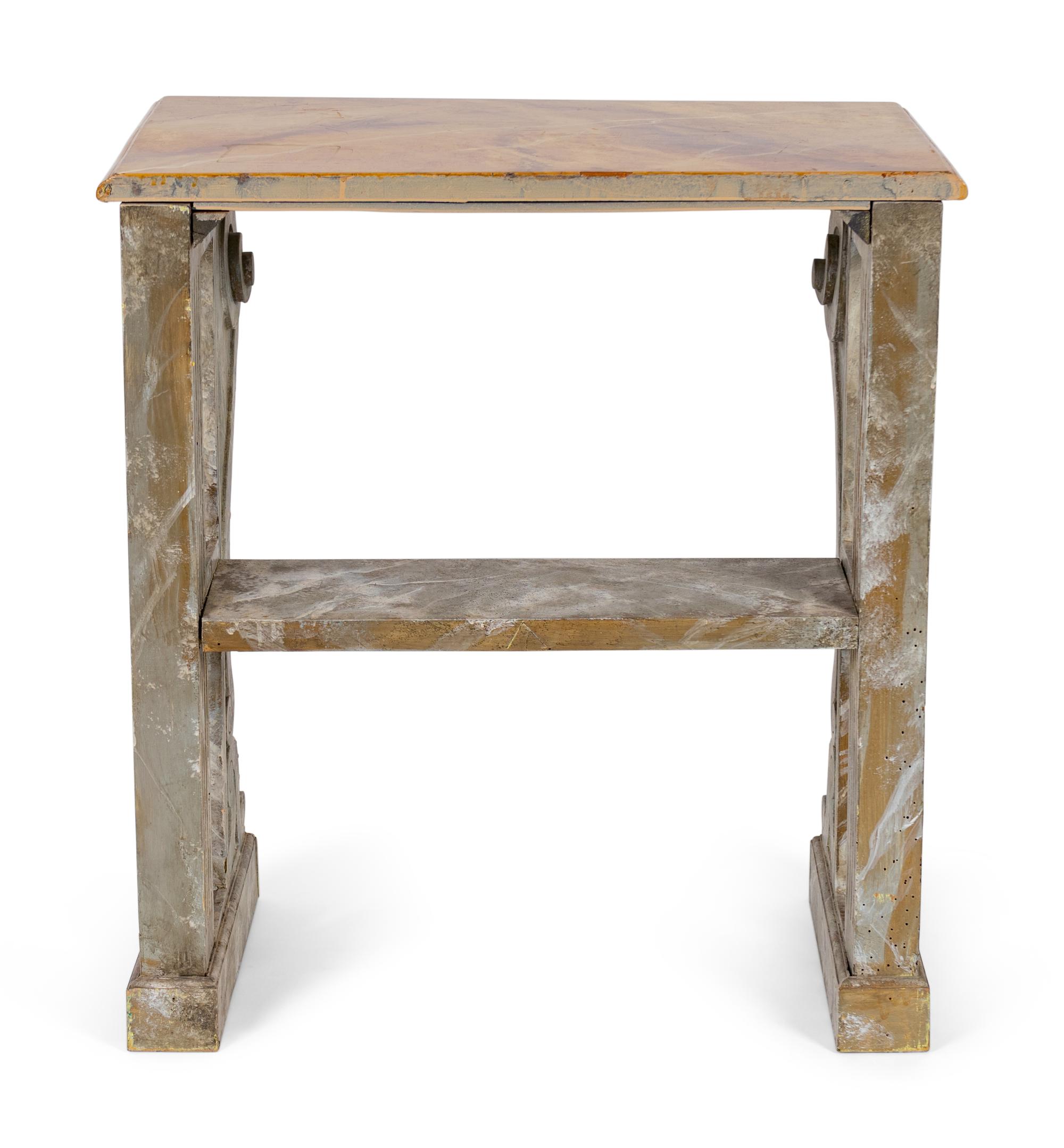 A Decorative Faux Marble Console Table — 20TH CENTURY