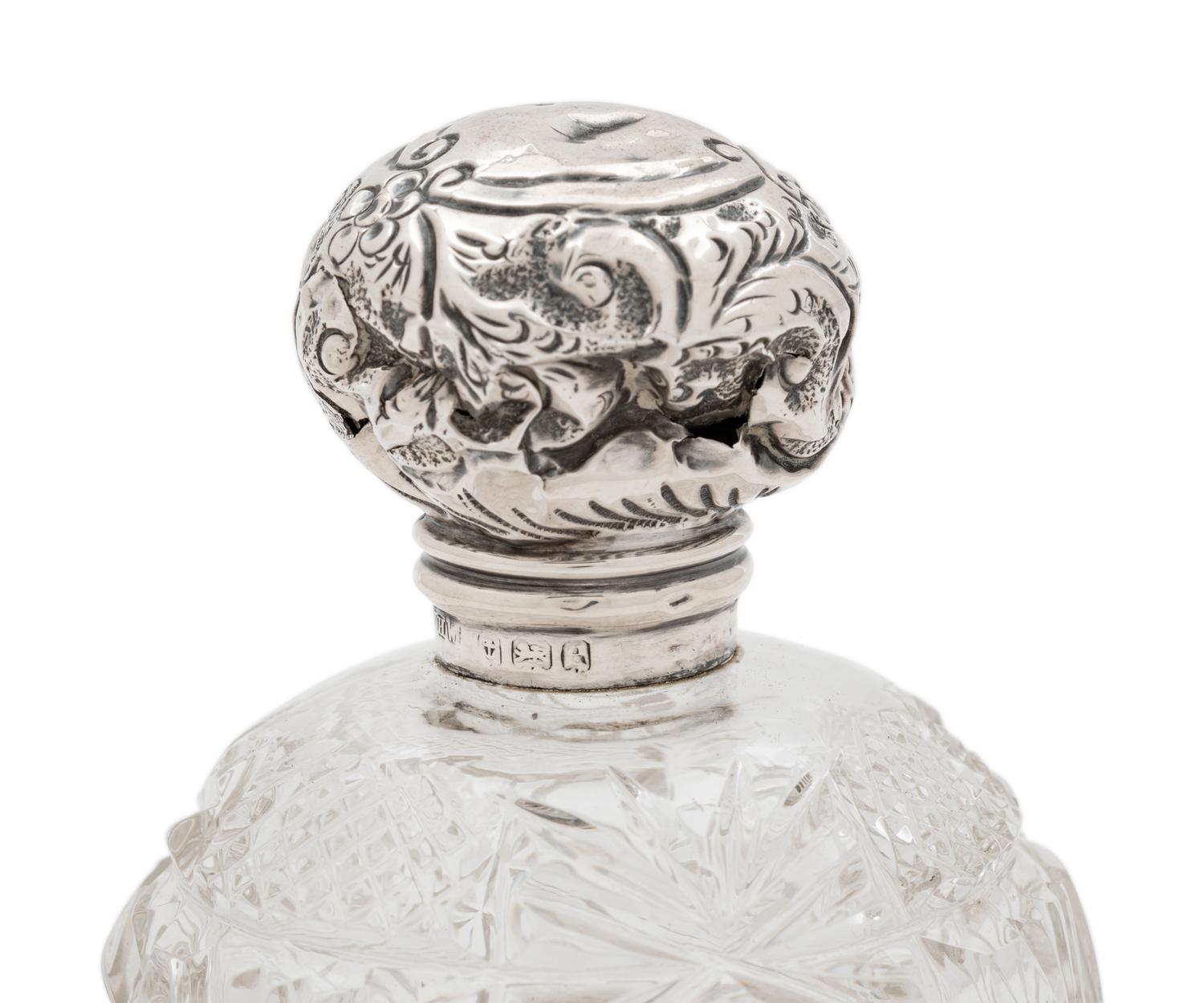 Four Silver Mounted Cut Glass Jars
