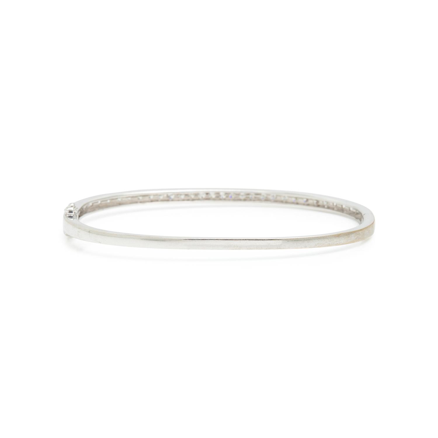 Diamond and White Gold Bangle Bracelet