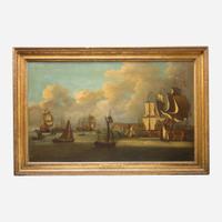 Peter Monamy (British, 1689–1749) War of the Spanish Succession, 1702-1713, The Fleet Under Admiral Sir George Rooke, Assembling and Victualling in the Downs at the Outbreak of War – September 1702
