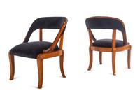 A Pair of Austrian Neoclassical Barrel-Back Slipper Chairs