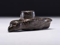 A Steatite Effigy Pipe, Hawk