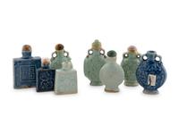 A Group of Eight Porcelain Snuff Bottles