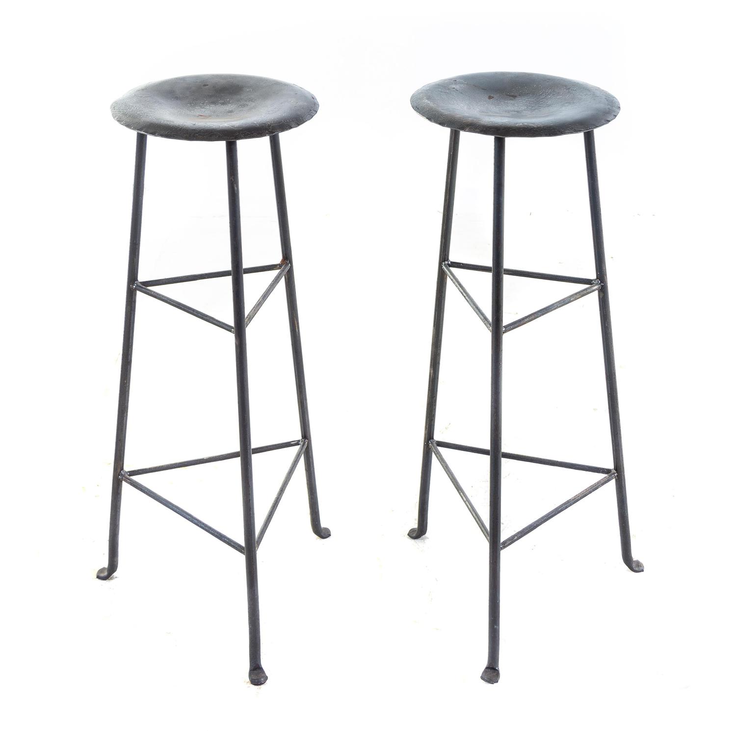 A Pair of Modern Metal Barstools