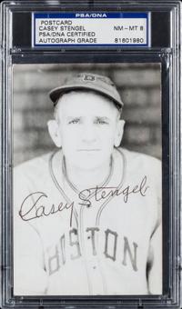 A Casey Stengel Signed Autograph Postcard (PSA)