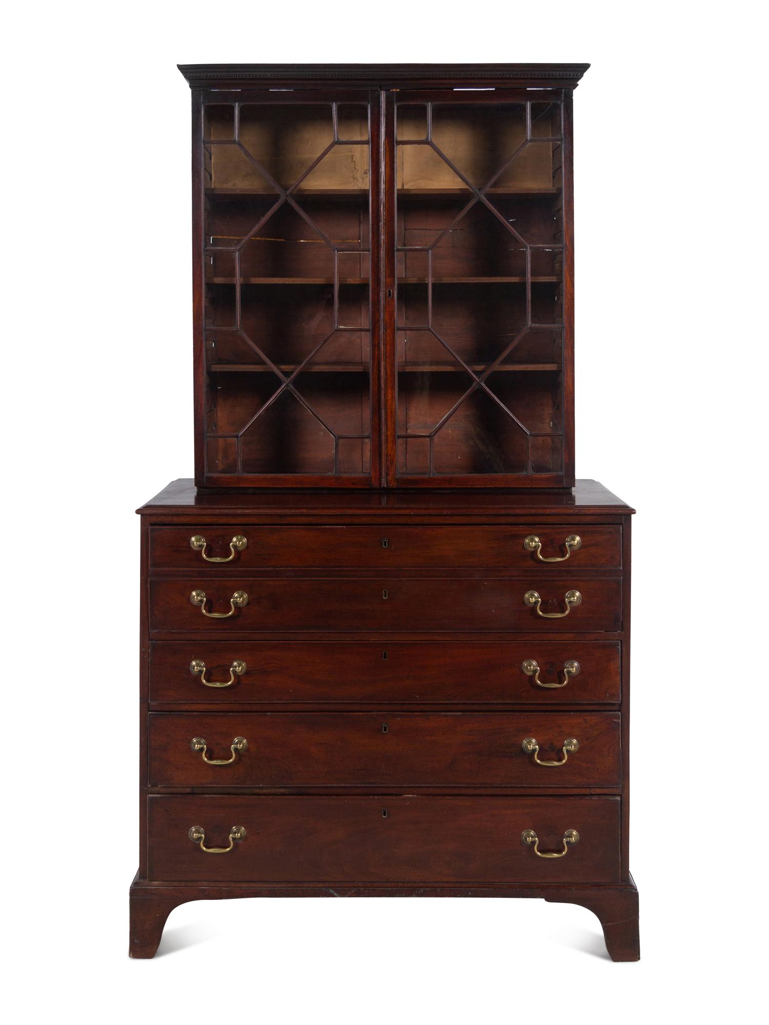 A George III Mahogany Secretary Bookcase
