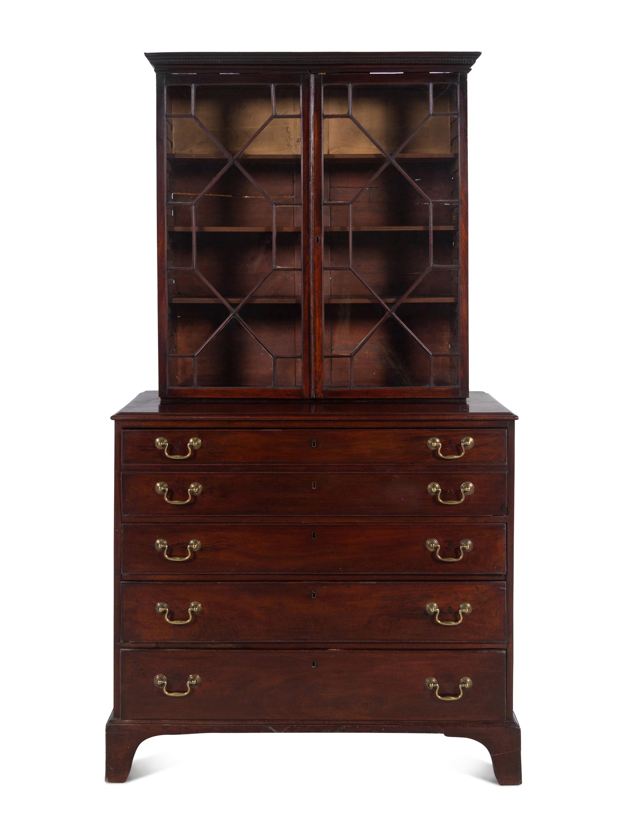 A George III Mahogany Secretary Bookcase