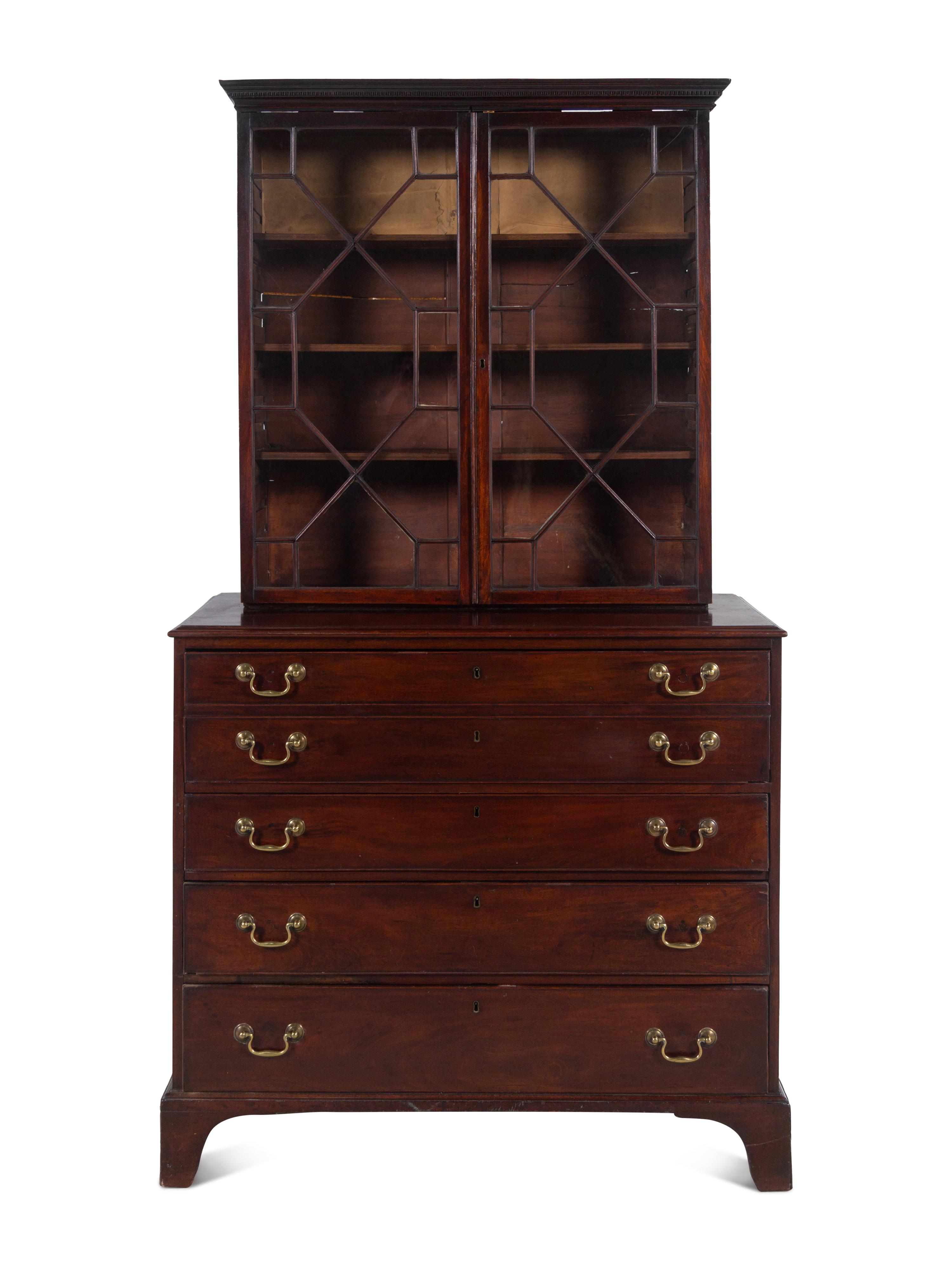 A George III Mahogany Secretary Bookcase