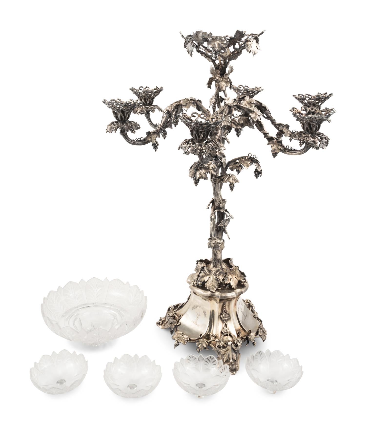 A Victorian Silver-Plate Epergne